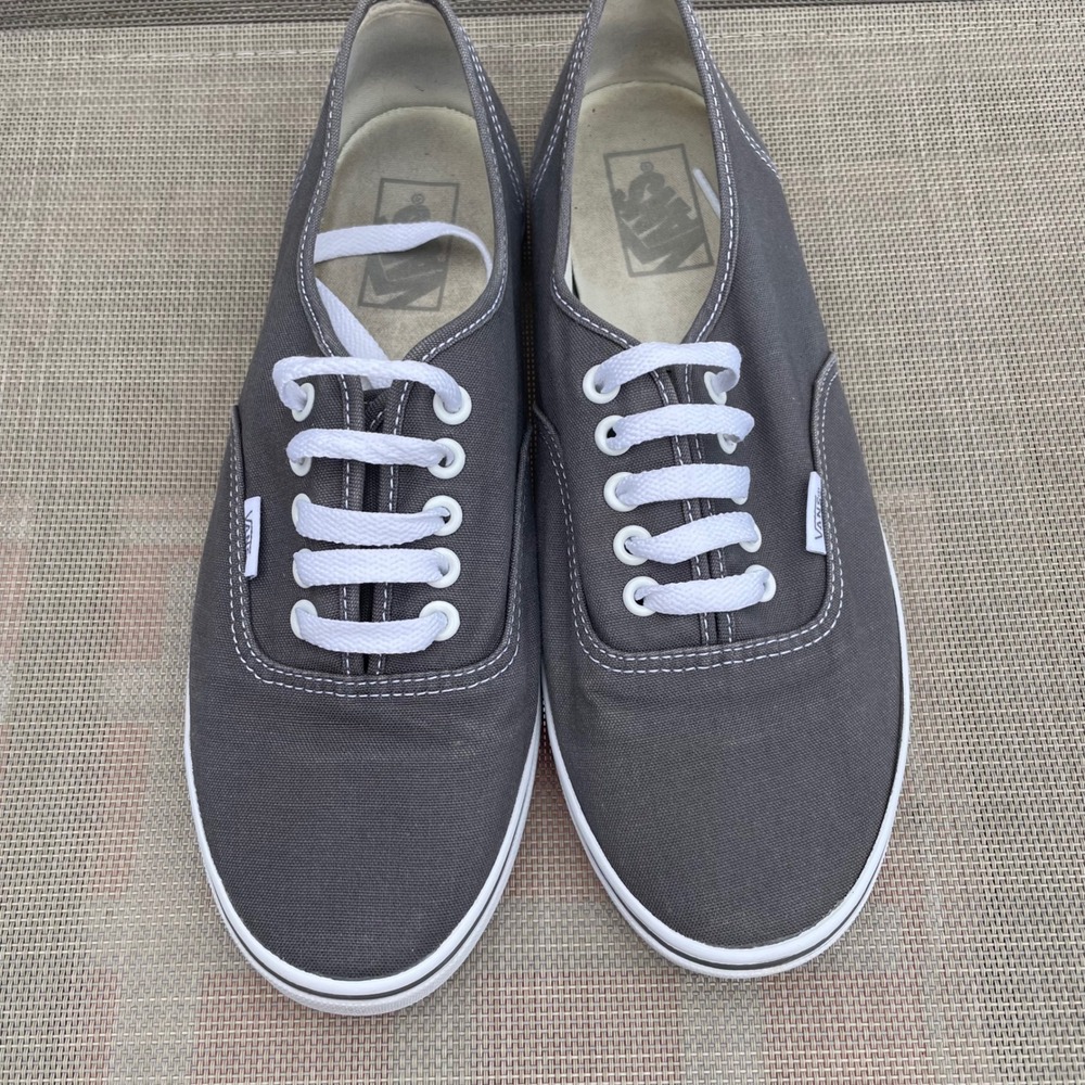 Vans Authentic Low Top Sneakers Gray Canvas Mens 8.5 Womens 10 TB9C - Picture 6 of 9